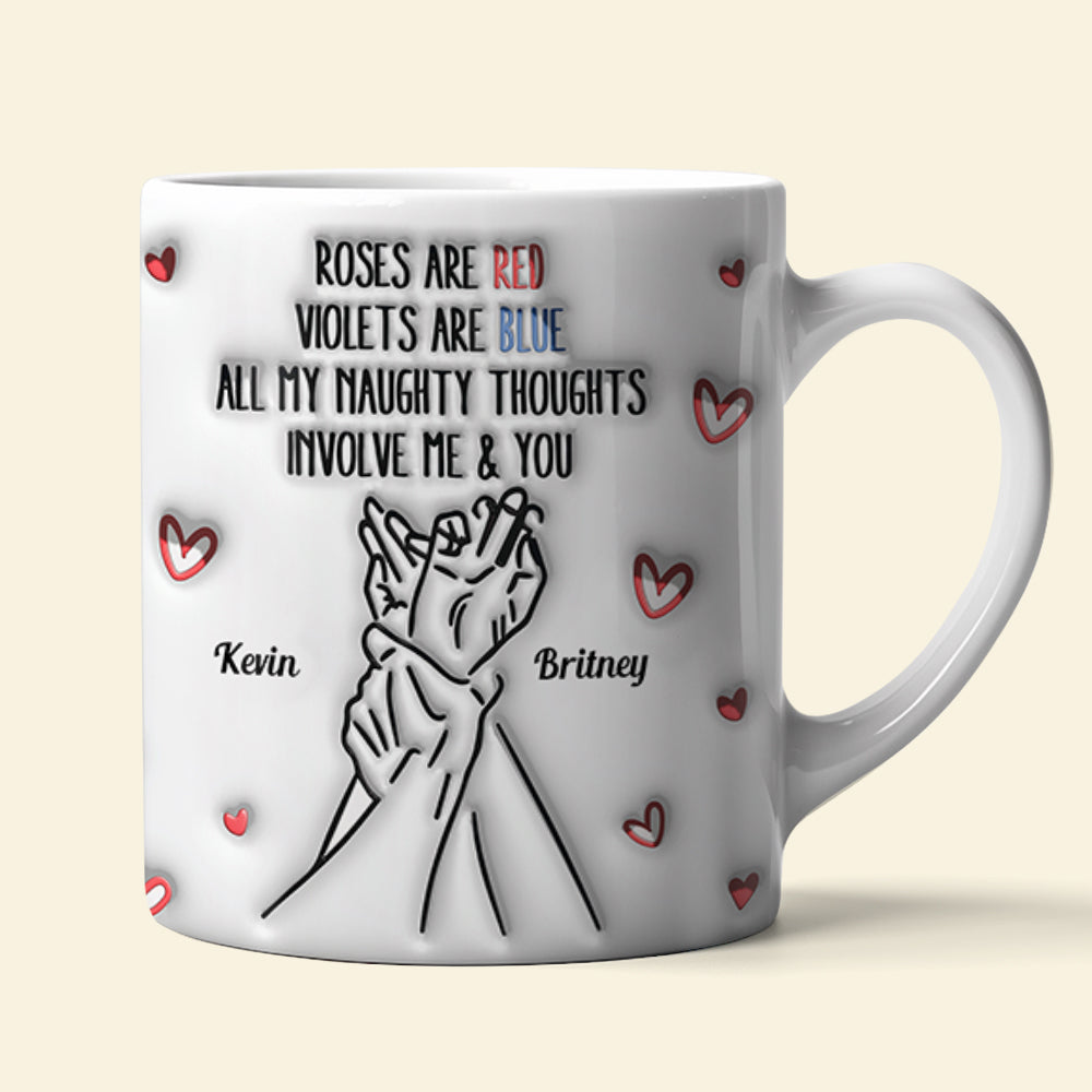 Personalized Couple Coffee Mug - All My Naughty Thoughts Involve Us Coffee Mug PopCulturePrints