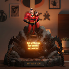 Load image into Gallery viewer, I'm With You for Better or Worse - Fantastic Couple Light Box | Personalized Gifts for Couples Light Box PopCulturePrints
