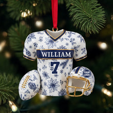 Load image into Gallery viewer, “Celebrate the Holidays with a Unique Touch!” - Personalized Christmas Sports Jersey Ornament - Perfect Gift for Sports Fans, Friends, and Family Ornament PopCulturePrints
