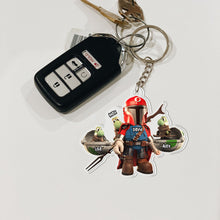 Load image into Gallery viewer, Personalized Dad Keychain - Star Hero Theme
