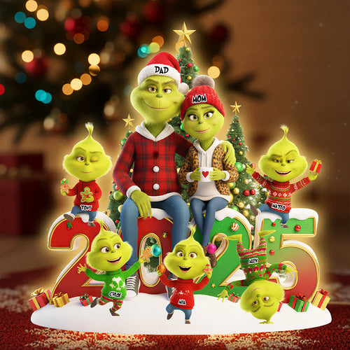 Naughty Green Monsters: Personalized Acrylic Light Box – A Unique Gift for Family and Friends! Light Box PopCulturePrints