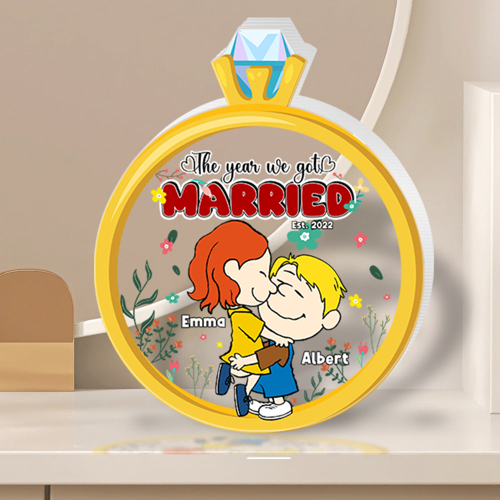 Personalized Acrylic Plaque for Couples - We Got Married Shaped Plaques PopCulturePrints
