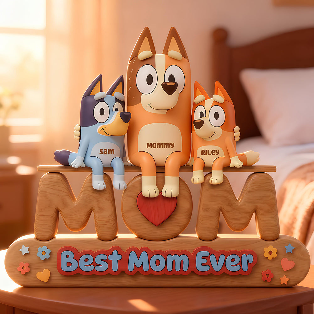 Embrace the Love: Strong Mama Bear Leather Bag - Personalized Gift for Mom Shaped Plaques PopCulturePrints