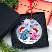 Load image into Gallery viewer, Personalized Family Christmas Ornament - Cartoon Characters Kissing Ornament PopCulturePrints
