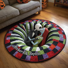 Load image into Gallery viewer, “Embrace the Spooky Side of Love” - Spooky Love Quilted Round Mat - Personalized Gift for Couples Doormat PopCulturePrints
