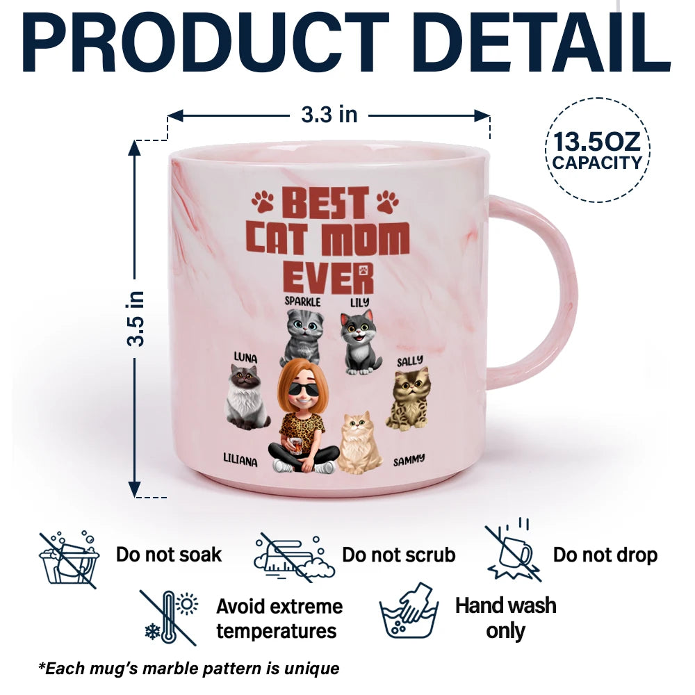 A Bond That Can't Be Broken - Personalized Marble Mug for Cat Lovers Marble Mug PopCulturePrints