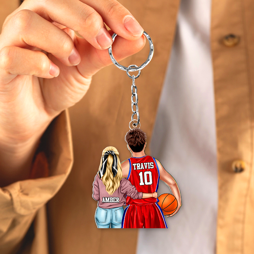 Personalized Keychain for Basketball Couples - Custom Gift for Sports Lovers Keychains PopCulturePrints