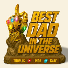 Load image into Gallery viewer, Best Dad in the Universe - Personalized Thunder Dad Acrylic Plaque Gift Shaped Plaques PopCulturePrints
