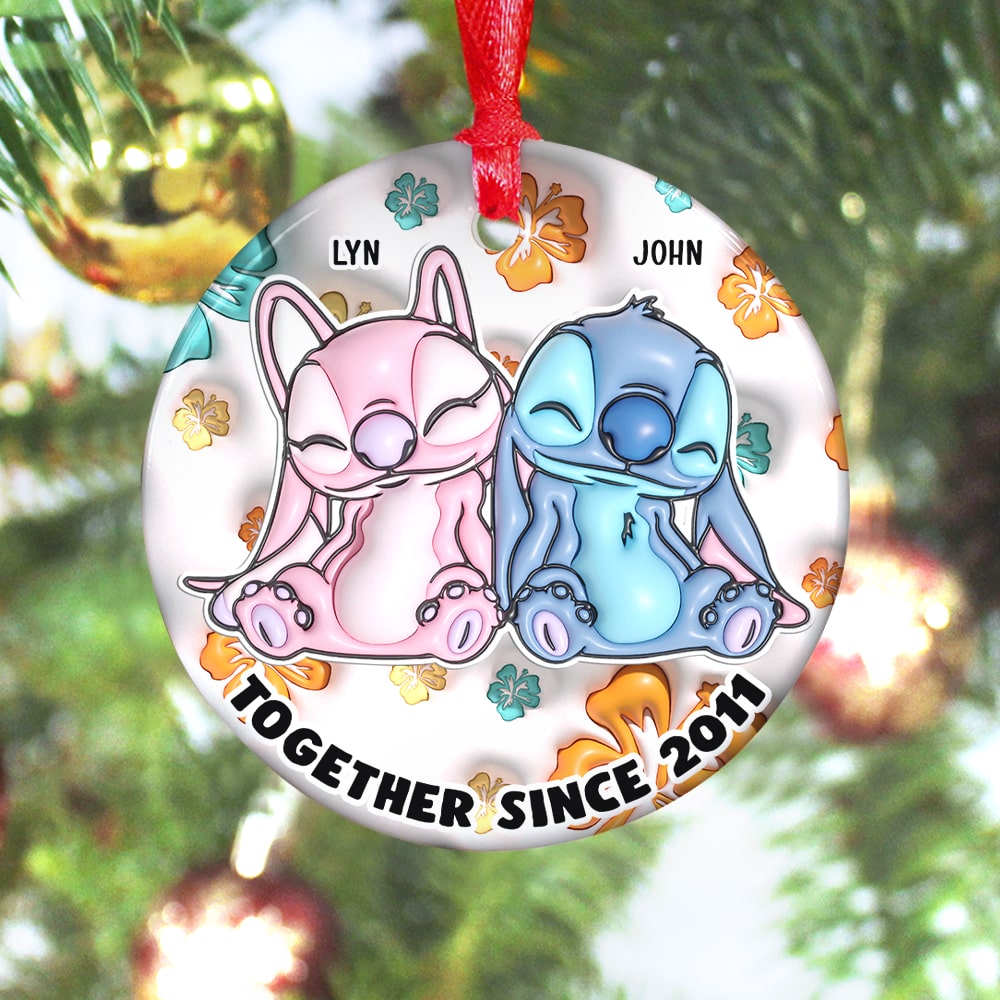 Custom Cartoon Couple Ornament - Personalized Gift for Christmas