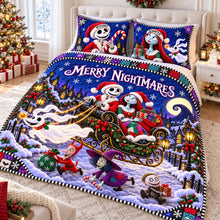 Load image into Gallery viewer, Spooky Couple Christmas Quilt Bed Set - Personalized Gift for Couples
