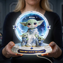 Load image into Gallery viewer, "Yoda Best Mom in the Galaxy" - Personalized Acrylic Light Box - Gift for Mom, Grandma, and More Light Box PopCulturePrints
