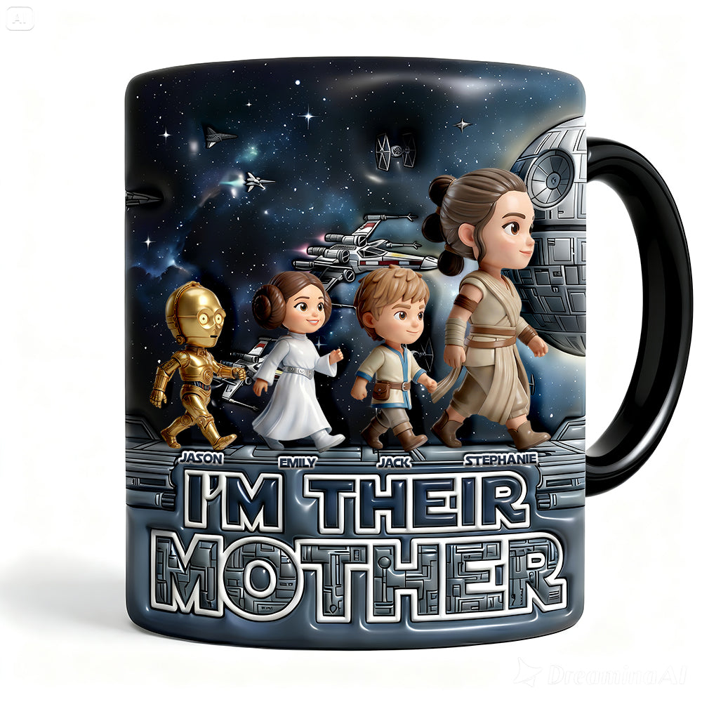 I'm Their Mother - Personalize Your Cosmic Mom & Kids Ceramic Coffee Mug | Perfect Gift for Mom, Grandma, and More! Coffee Mug PopCulturePrints