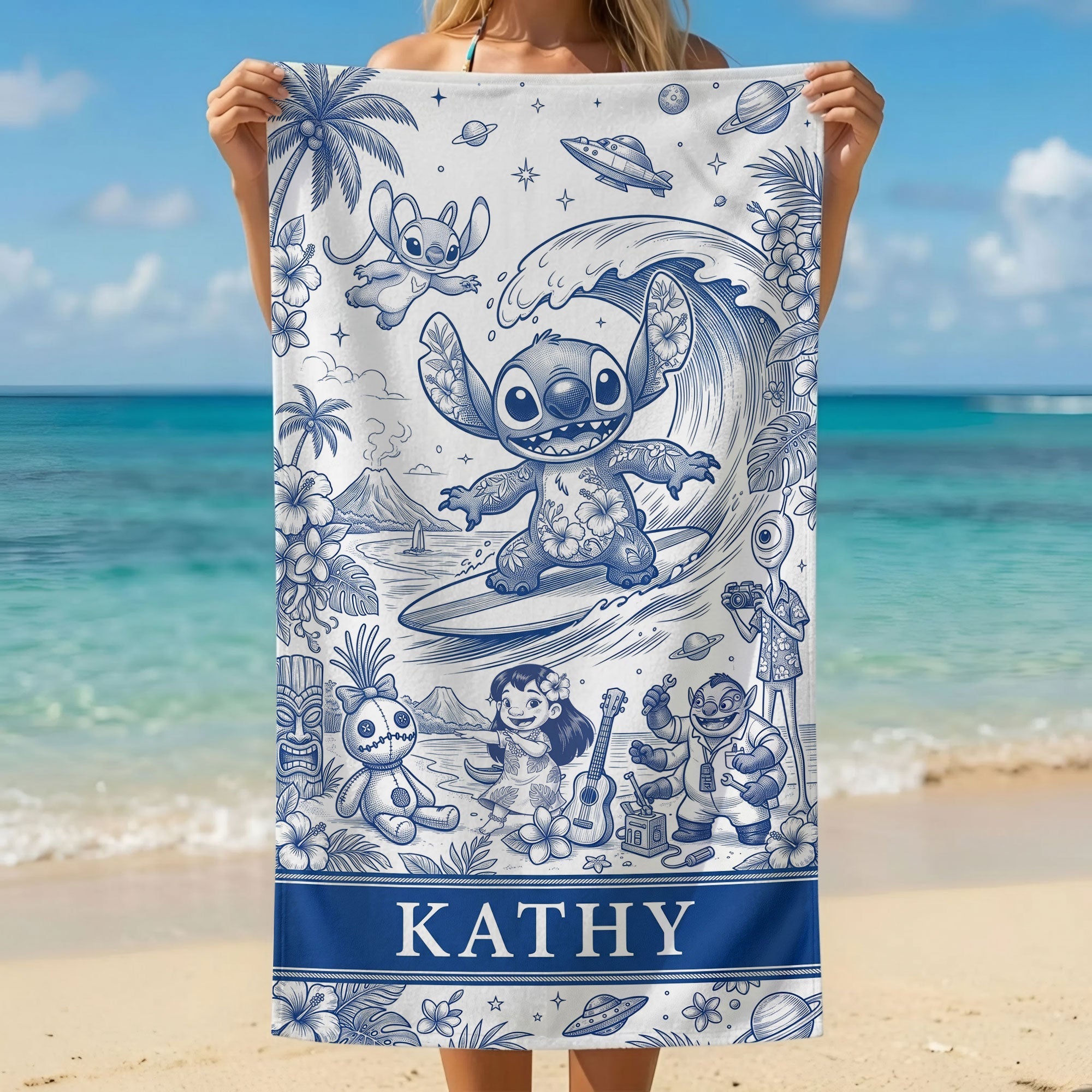 “Ride the Waves of Fun” - Island Mischief Beach Towel - Personalized Gift for Any Occasion