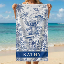 Load image into Gallery viewer, “Ride the Waves of Fun” - Island Mischief Beach Towel - Personalized Gift for Any Occasion
