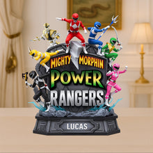 Load image into Gallery viewer, Unite Your Power Squad - Personalized Power Rangers Plaque for Movie Fans Shaped Plaques PopCulturePrints
