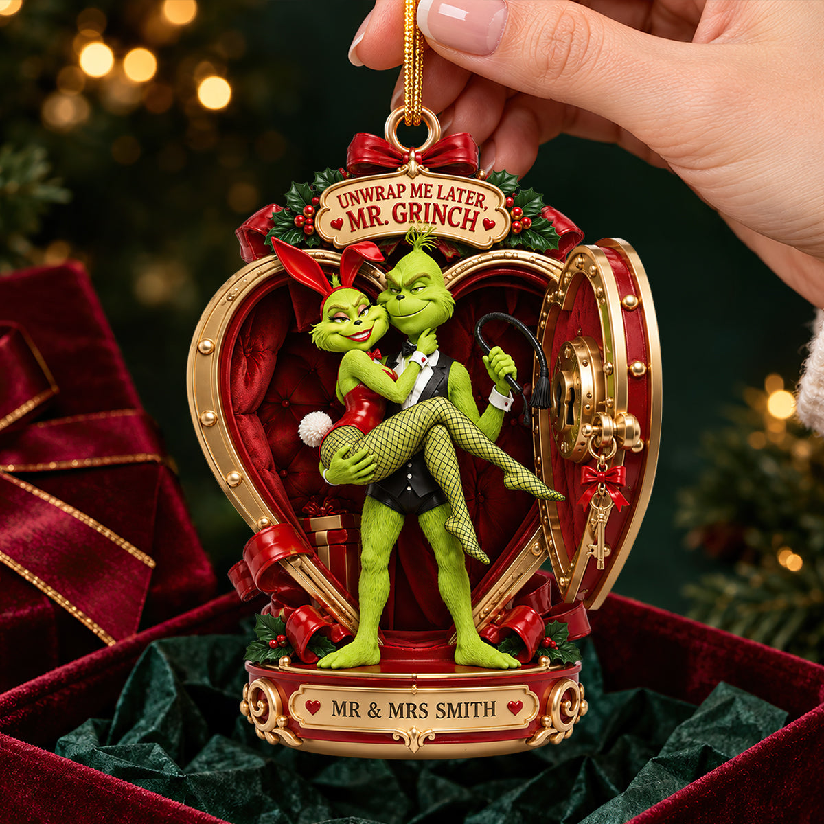 Playful Christmas Couple Ornament - Personalized Gifts For Couple 04hadt230926 Ornament PopCulturePrints