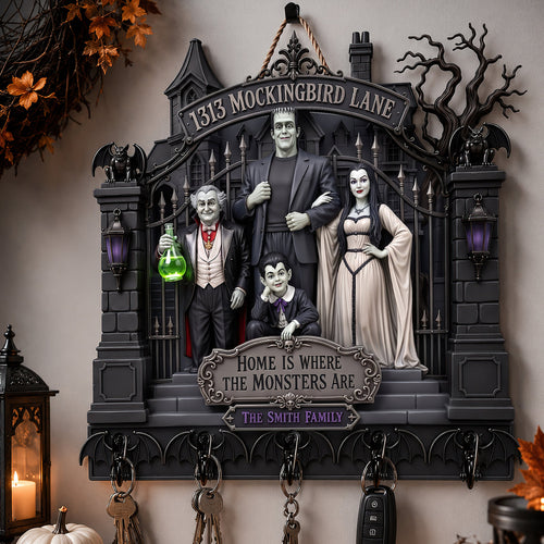 Home is Where the Monsters Are - Gothic Family Acrylic Key Hanger | Personalized Gifts for Family Key Hanger PopCulturePrints