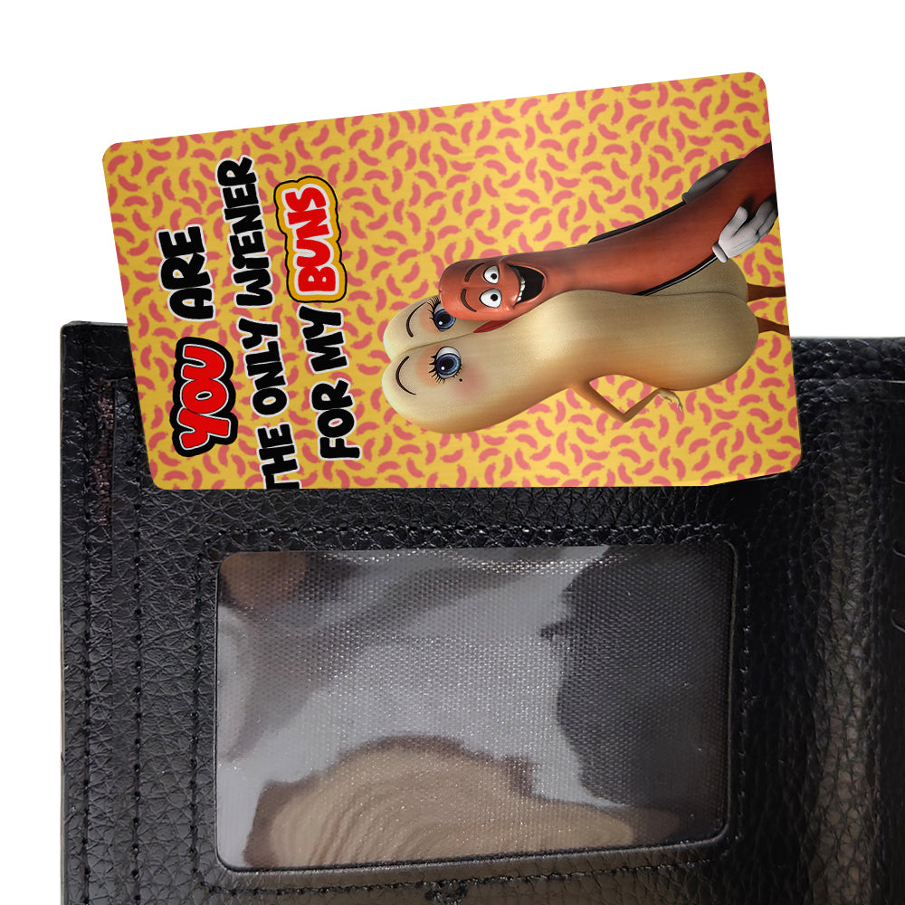 Funny Couples Aluminum Wallet Card - Hot Dog and Bun