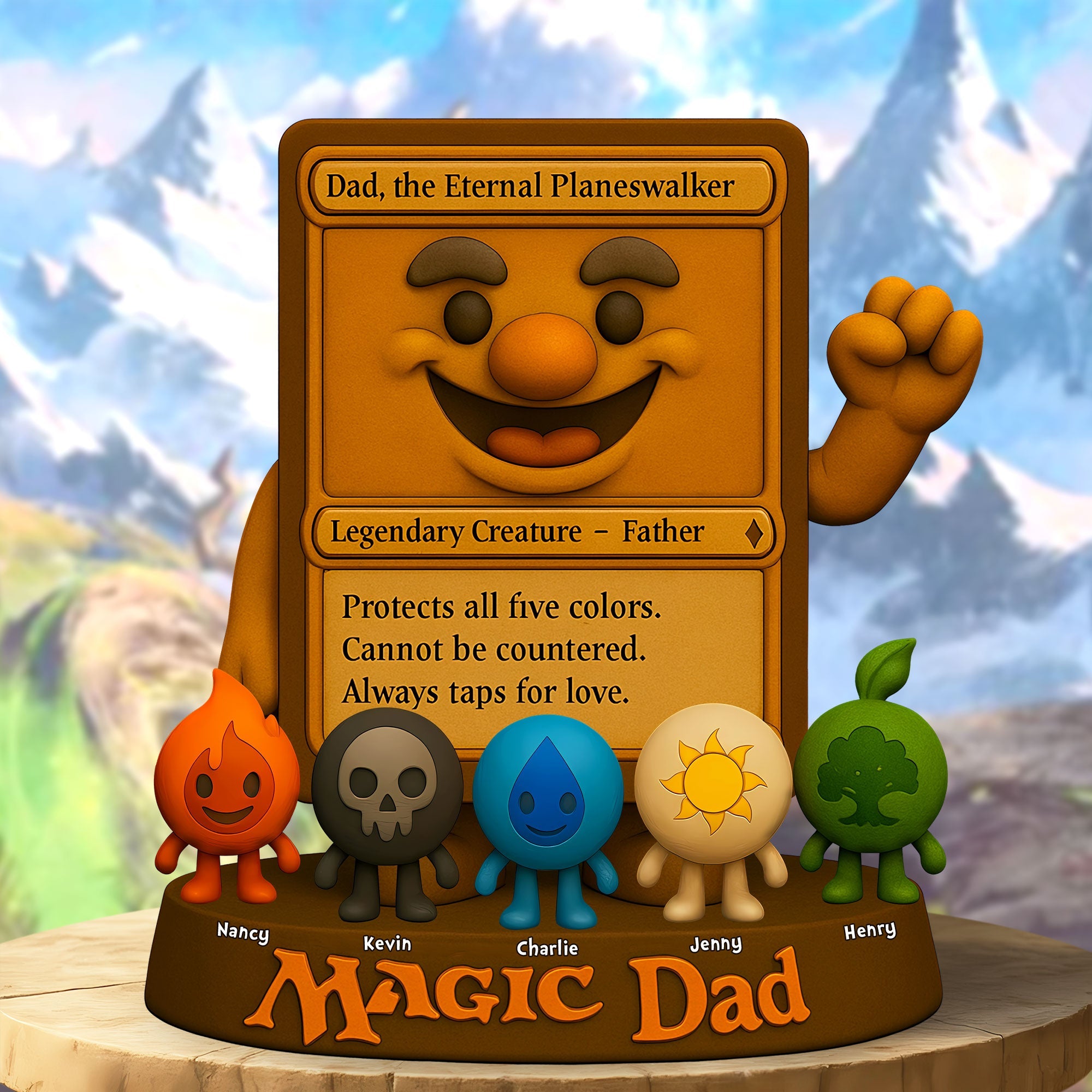 Magic Game Dad Plaque - A Legendary Gift for Dad, Customizable for Every Occasion Shaped Plaques PopCulturePrints