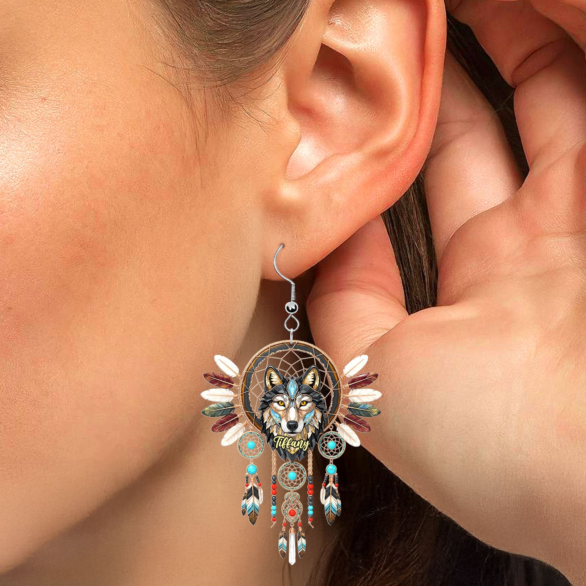 "Embrace Your Spirit" - Unique Native American Earrings - Personalized Gift for Her Earrings PopCulturePrints