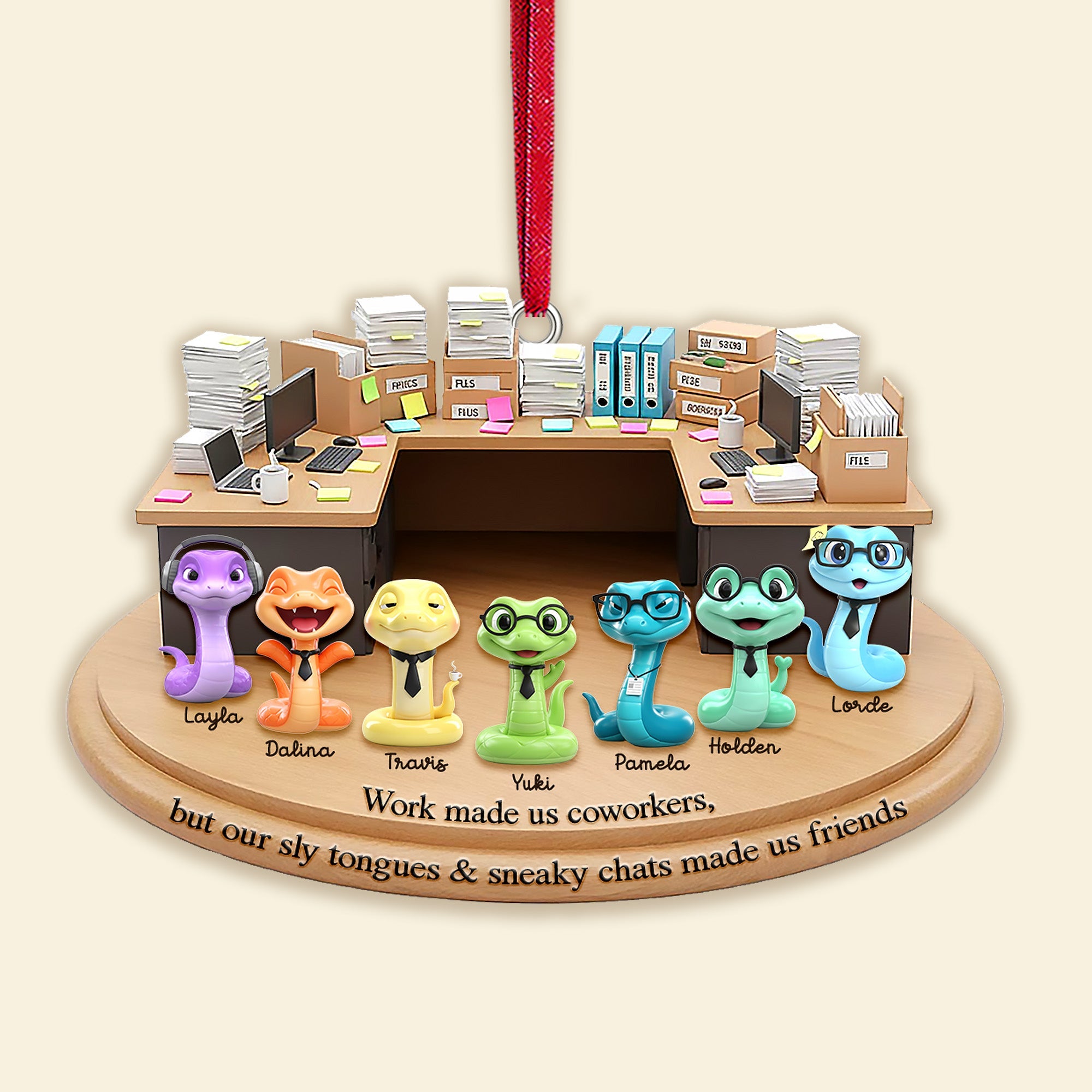 Work Made Us Coworkers - Snake Coworker Acrylic Ornament | Personalized Gifts for Colleagues Ornament PopCulturePrints