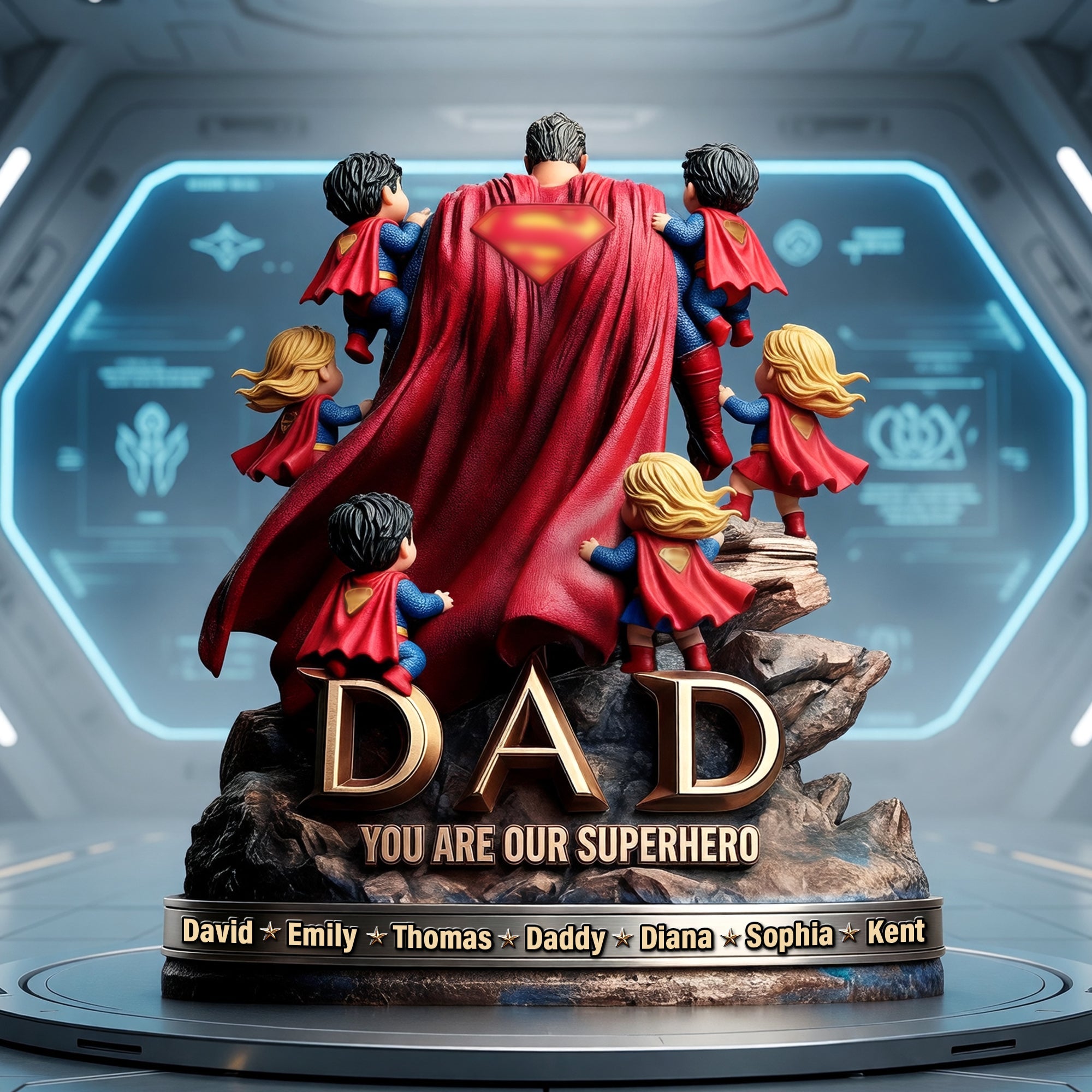 You Are Our Superhero - Personalized Power Dad And Kids Acrylic Plaque - Unique Father's Day Gift for Dad and Grandpa Shaped Plaques PopCulturePrints