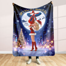 Load image into Gallery viewer, All I Want For Christmas Is You - Personalized Kissing Couple Blanket
