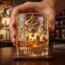 Load image into Gallery viewer, To My Hero: A Personalized Father And Kids Glass Mug - Perfect Gift for Dads and Grandpas Glass PopCulturePrints
