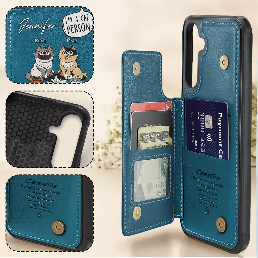 I'm A Cat Person - Personalized Leather Flip Wallet Phone Case Leather Flip Wallet Phone Case PopCulturePrints