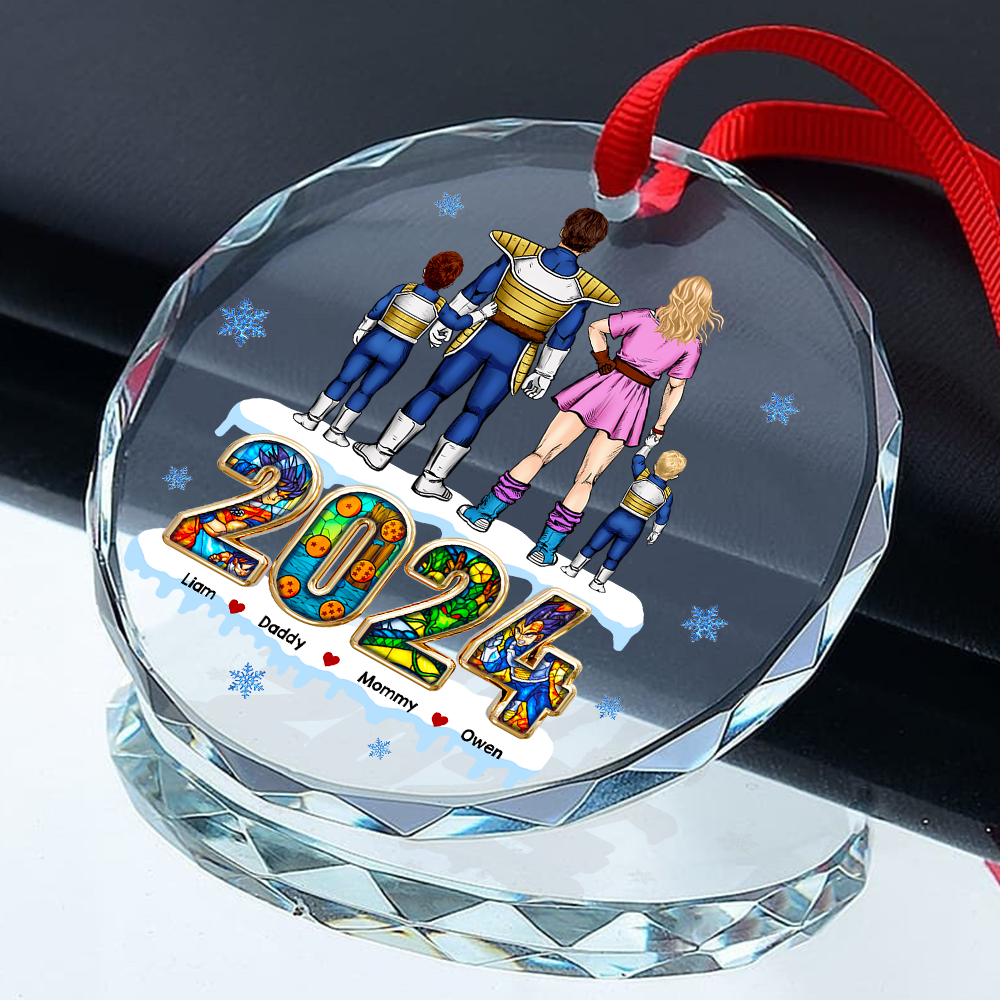 Personalized Family Christmas Ornament - 2024 Anime Theme Ornament PopCulturePrints