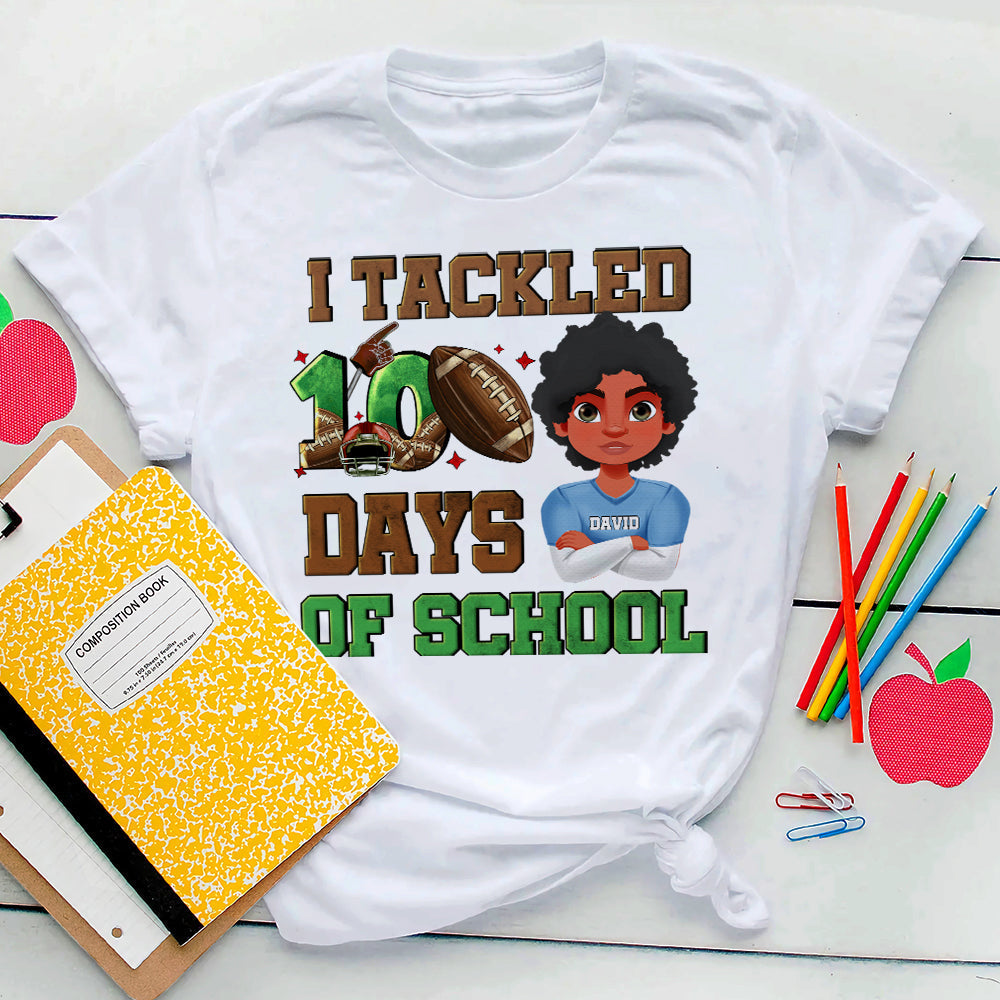 I Tackled 10 Days of School Personalized Kids Shirt Shirts PopCulturePrints
