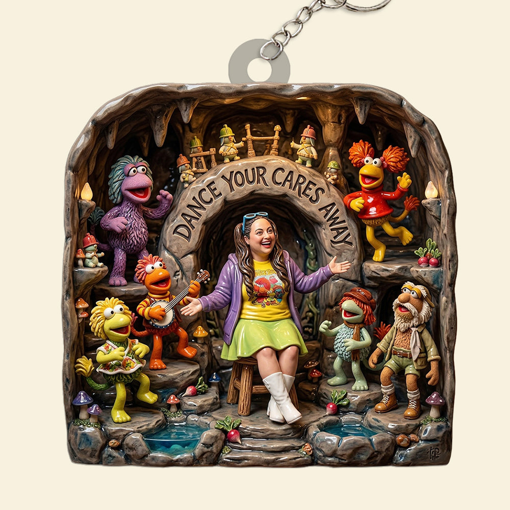 Dance Your Cares Away Keychain - Custom Photo Gift for Friends and Family Keychains PopCulturePrints