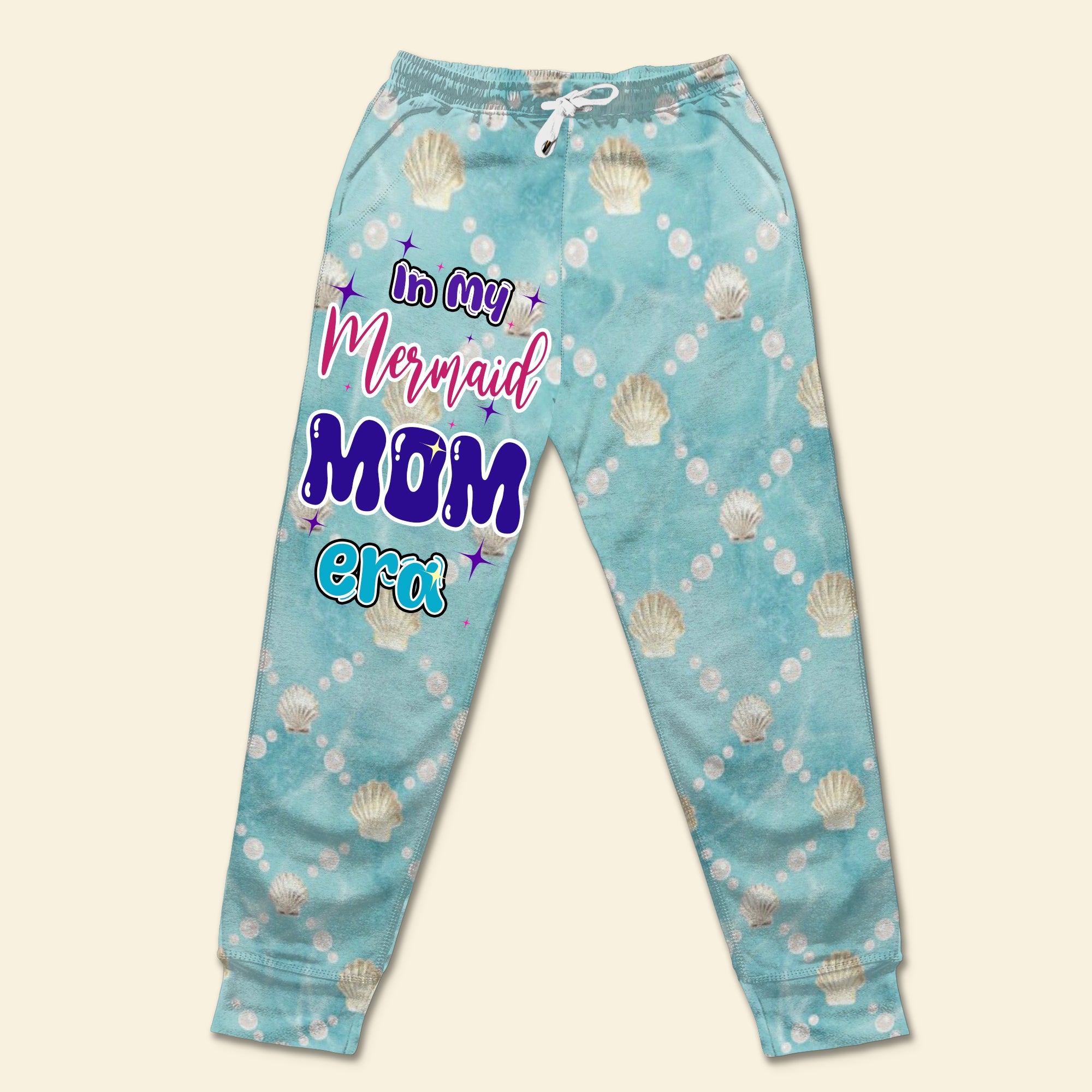 In My Mermaid MOM Era Sweatpants - Personalized Gifts for Moms Shorts and Pants PopCulturePrints