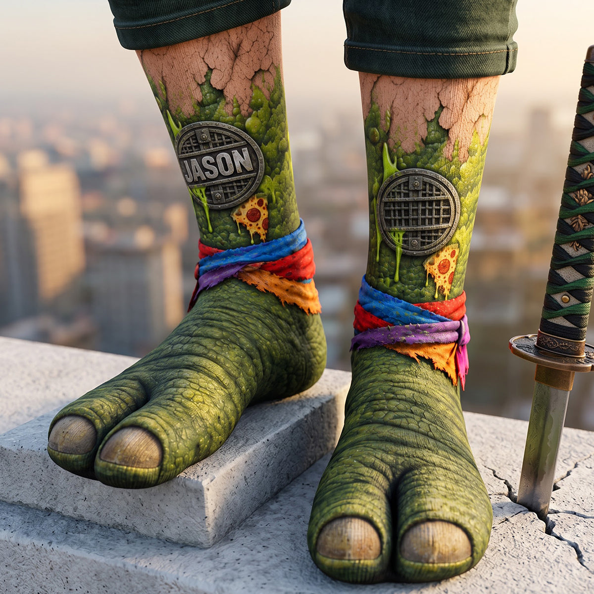 “Unleash Your Inner Legend!” - Unique Personalized Warrior Socks - Custom Gifts for Fans and Friends