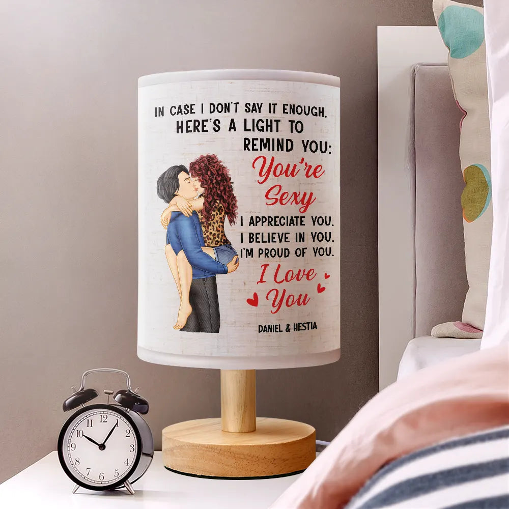 In Case I Don't Say It Enough - Personalized Fabric Lamp for Couples Fabric Lamp PopCulturePrints