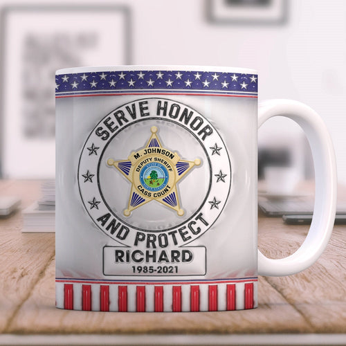 Personalized Police Officer Rank Badge Custom Mug Coffee Mug PopCulturePrints