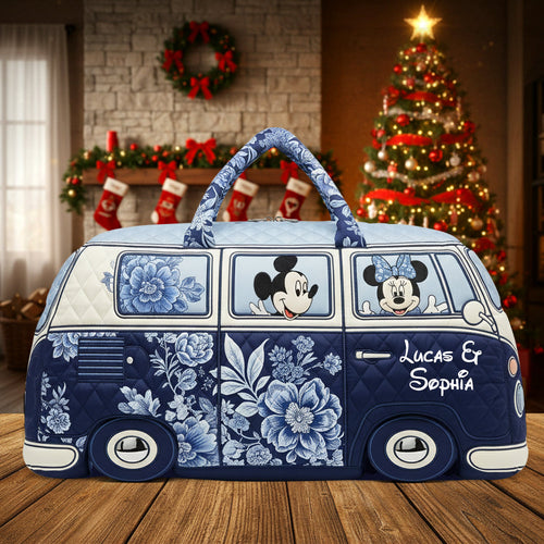 Love on the Go - Personalized Quilted Duffle Bag for Couples Quilted Duffle Bag PopCulturePrints