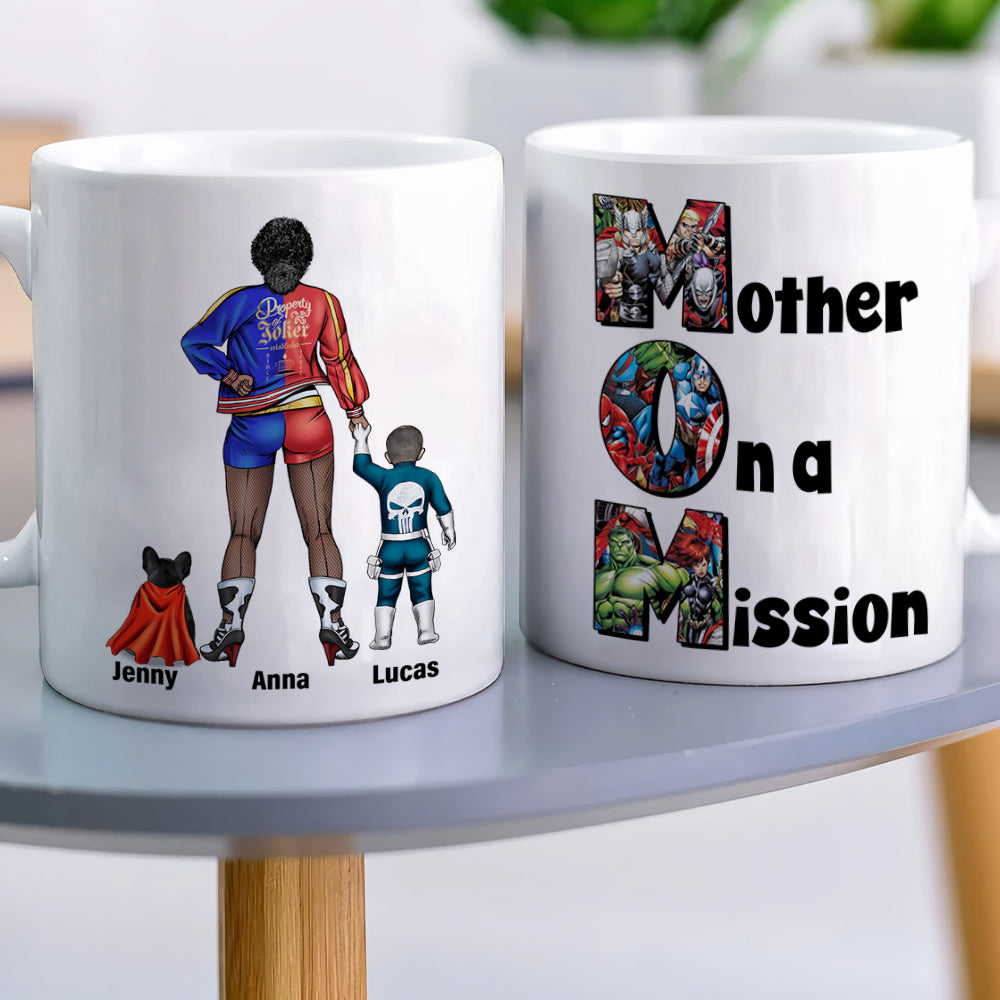 Mother On A Mission Coffee Mug - Custom Personalized Gift for Mom, Grandma & Super Moms Coffee Mug PopCulturePrints