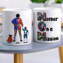 Load image into Gallery viewer, Mother On A Mission Coffee Mug - Custom Personalized Gift for Mom, Grandma &amp; Super Moms Coffee Mug PopCulturePrints
