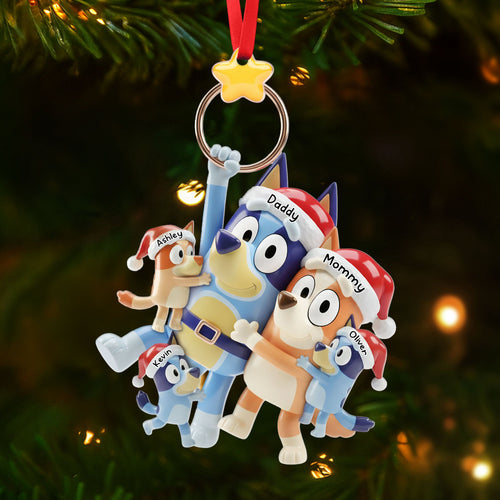 Celebrate Family with Love: Playful Cartoon Family Tree Ornament - Personalized Gifts for Loved Ones Ornament PopCulturePrints