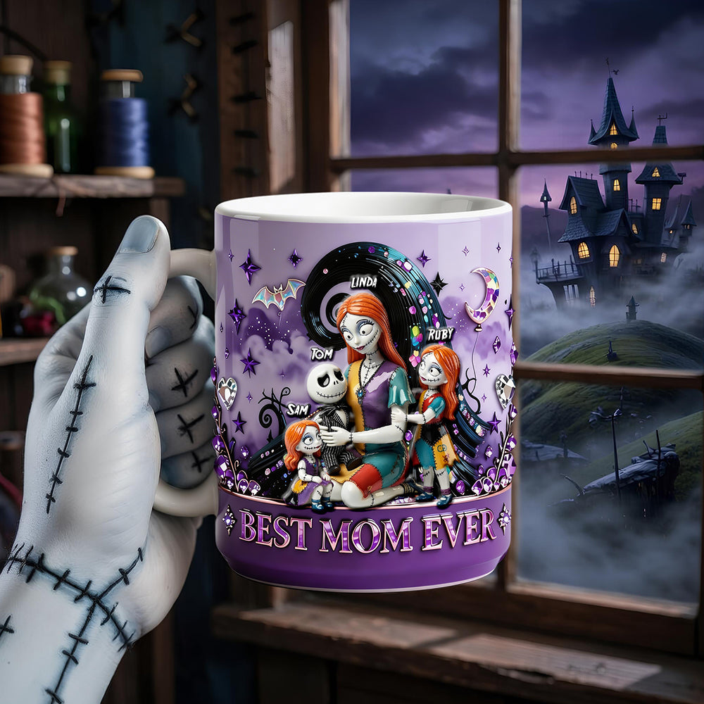 "Best Mom Ever" - Spooky Queen Family Coffee Mug - Personalized Gift for Moms, Grandmas and More Coffee Mug PopCulturePrints