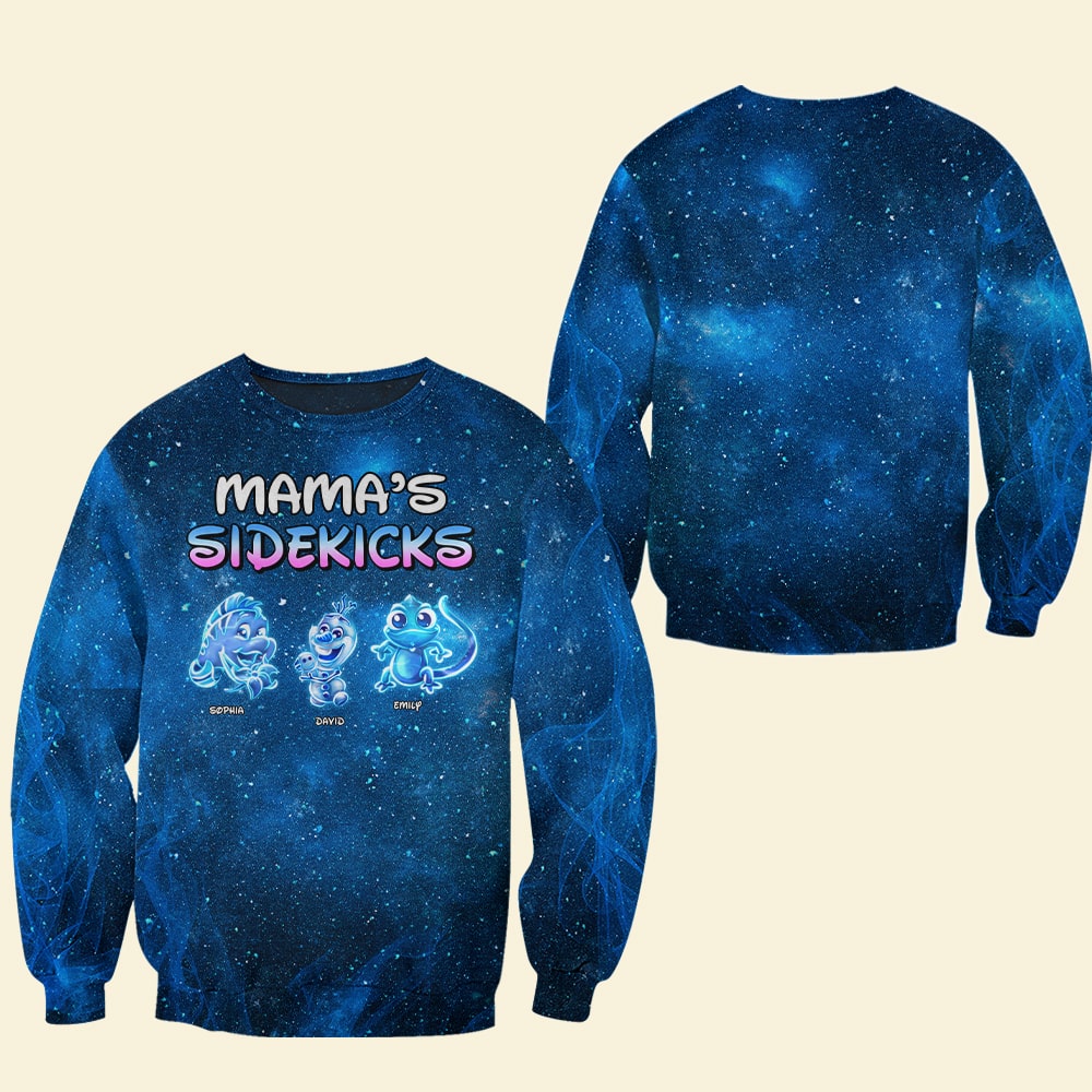 Customized 3D Shirt for Mom - Adorable Mama's Sidekicks Design