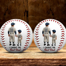 Load image into Gallery viewer, I Caught The Best Dad - Personalized Baseball for Father&#39;s Day Baseball, Softball PopCulturePrints

