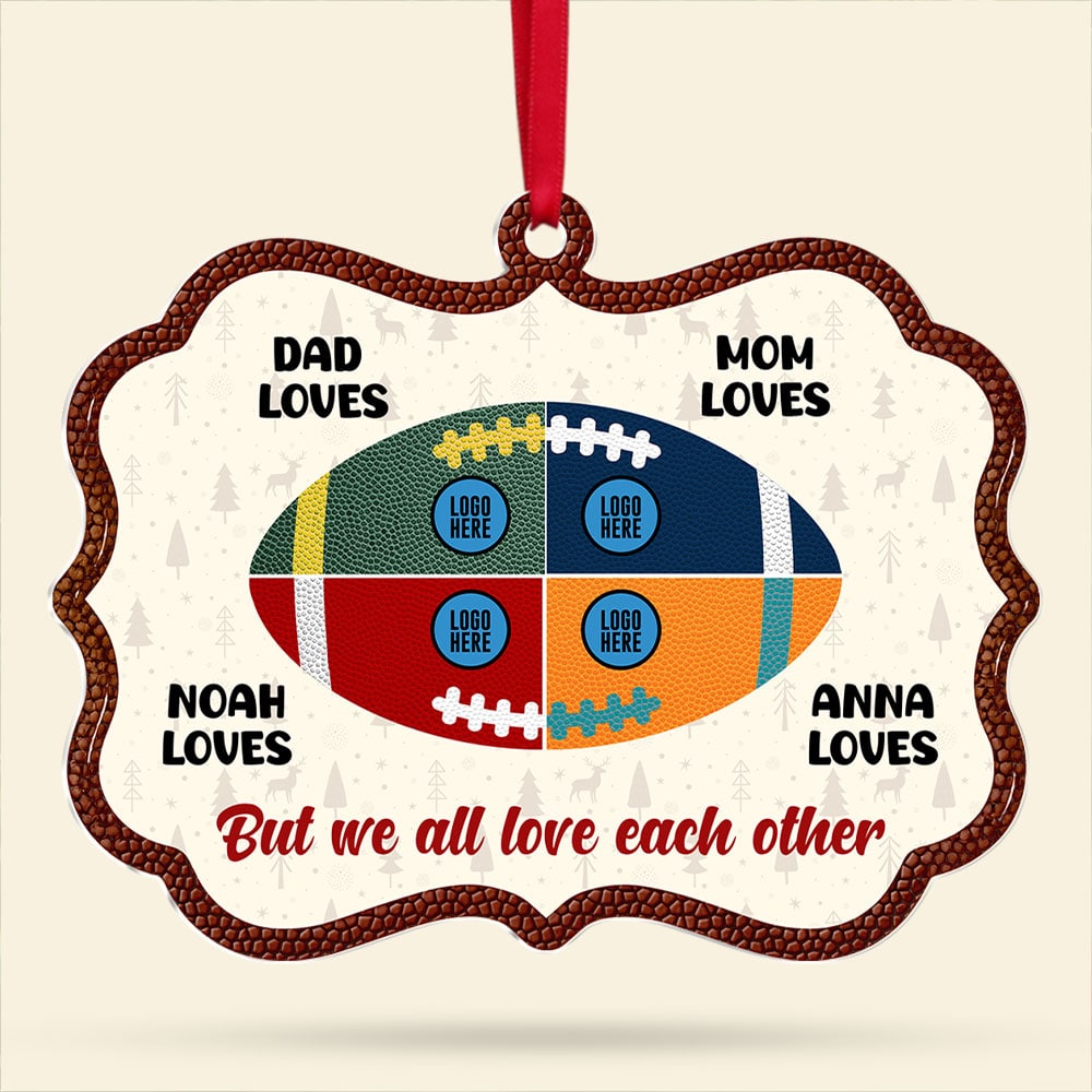 Personalized Family Christmas Ornament - Custom American Football Design Ornament PopCulturePrints