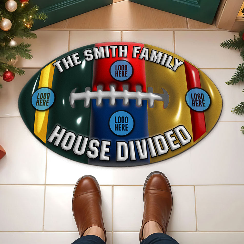 Personalized American Football House Divided Doormat Doormat PopCulturePrints