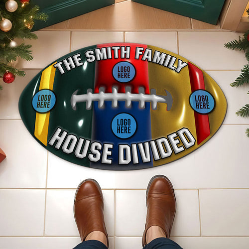 Personalized American Football House Divided Doormat Doormat PopCulturePrints