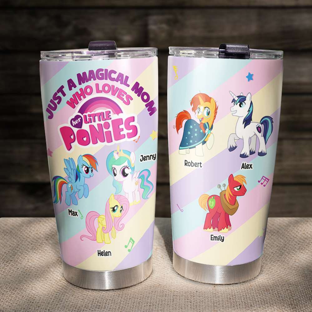 Personalized Magical Mom Tumbler - Little Ponies Design