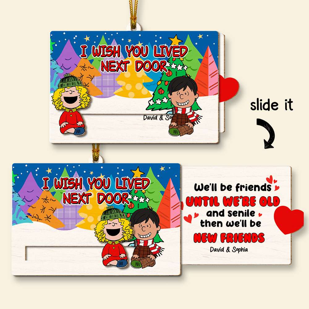 Personalized Christmas Friendship Wooden Slider Ornament Ornament PopCulturePrints