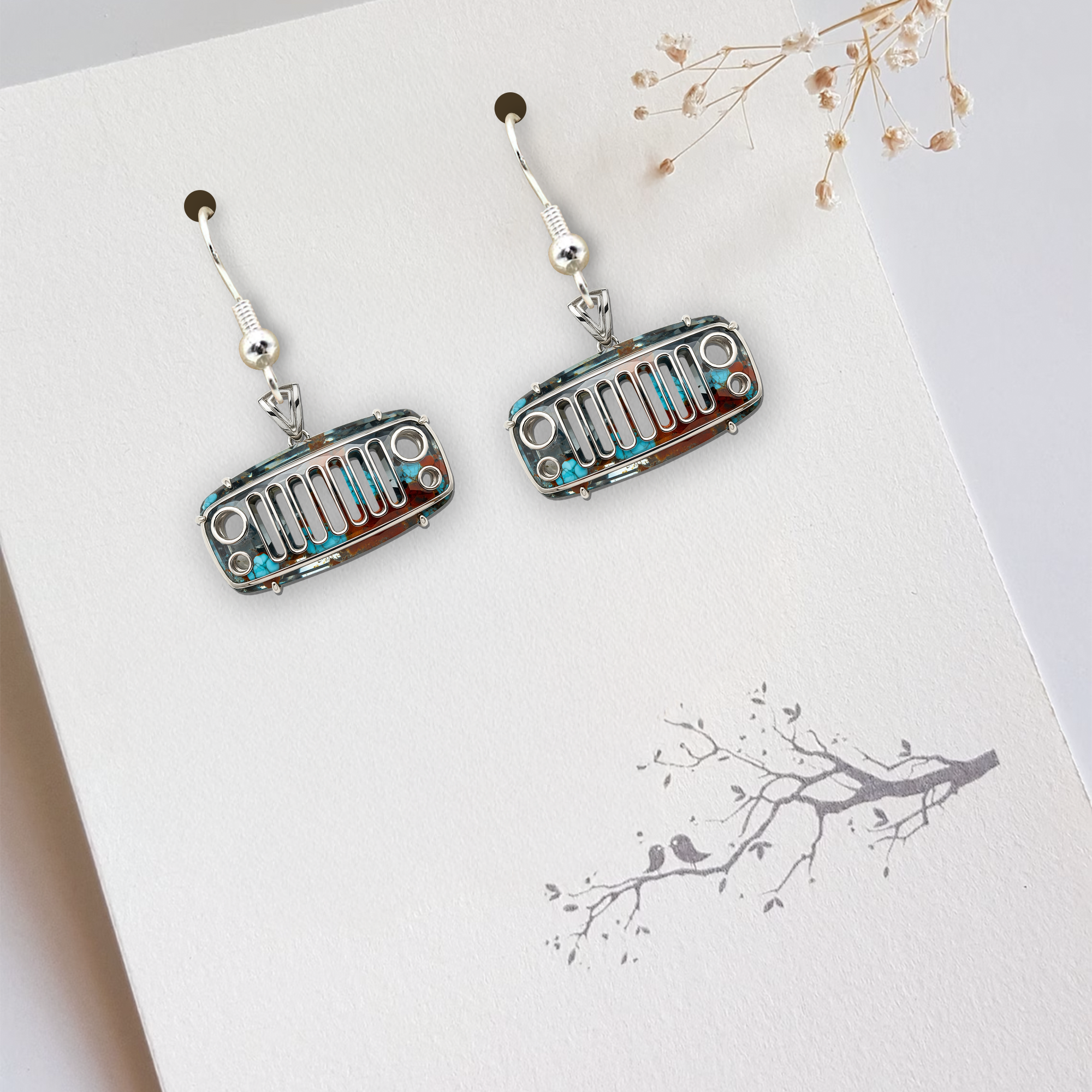 “Adventure Awaits” Off-road Aesthetic Earrings - Personalized Custom Gifts for Off-road Enthusiasts Earrings PopCulturePrints