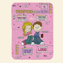 Load image into Gallery viewer, Personalized Pop Culture Couple Blanket – Together Since 2024 Blanket PopCulturePrints
